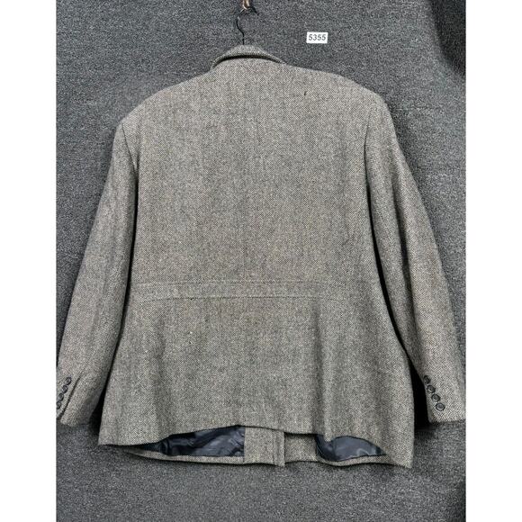 Lauren Ralph Lauren Jacket Womens Large Gray Tweed Herringbone Zip Front Lined - Picture 2 of 5